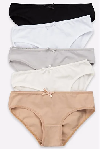Happy Fox Chiloți pentru fetiță din bumbac Set de 5 pachete Lycra Slip Basic