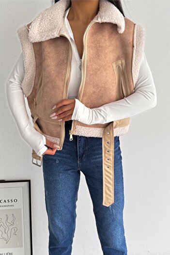 FEMELLE Belted Nubuck Vest