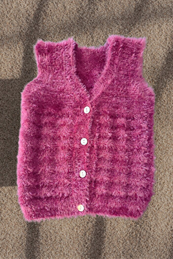 Çt Çeyizci Tekstil Children's Vest with Feathers, Baby Vest with Feathers, Warm Children's Vest