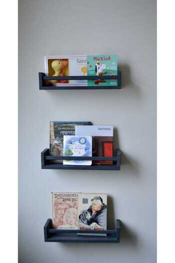 EGN WOODS Montessori Children's room, Bathroom Wall Shelf, Spice Rack Set of 3 Width 30 cm