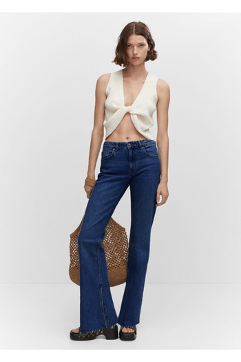MANGO Woman Παντελόνι Jean με διάτρητη μέση