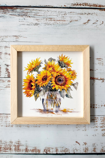 Wooden Factory Moonflower Flower in a Wooden Framed Pot Uv Printed Mdf Painting