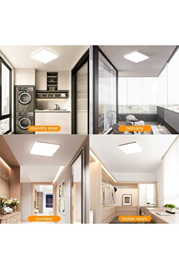 Viesteknoloji TAVANA SIFIR KARE LED PANEL 24W 6500K BEYAZ IŞIK BÜYÜK BOY EV BANYO BALKON ARMATÜRÜ LED AVİZE