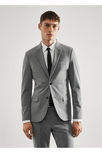 MANGO Man Stretch Fabric Super Slim Fit Blazer Jacket
