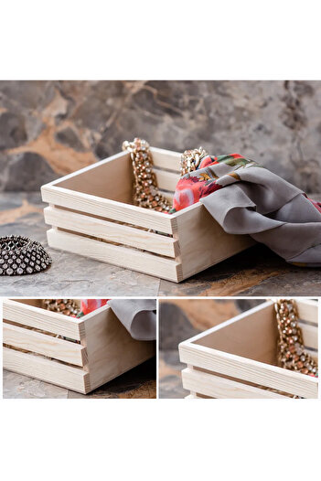 temamall Wooden Case, Organizer, Storage and organizing box, 25x25 cm