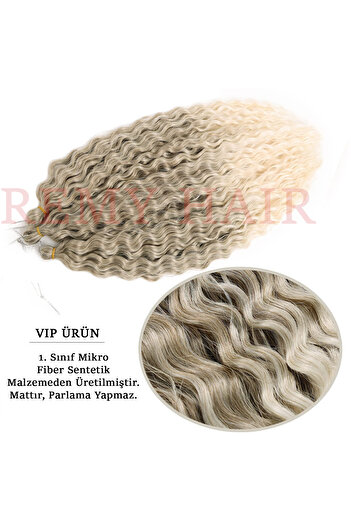 REMY HAİR Păr Afro Împletit Ombre Gri Cenușiu Deschis - 100gr