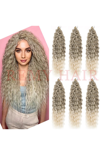 REMY HAİR Păr Afro Împletit Ombre Gri Cenușiu Deschis - 100gr