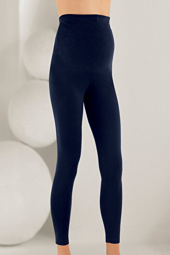 Şahinler Lycra Women's Navy Blue Maternity Tights Mb4501
