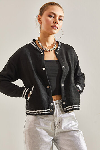 Bianco Lucci Γυναικείο Bomber Jacket με κουμπιά