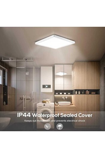 Viesteknoloji TAVANA SIFIR KARE LED PANEL 24W 6500K BEYAZ IŞIK BÜYÜK BOY EV BANYO BALKON ARMATÜRÜ LED AVİZE