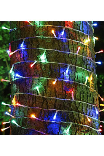 Solo Renkli Yılbaşı Ağacı Led Işık 10 Metre 100 Led Işık, Farklı mod seçenekleri, Fişli Dekor lambası