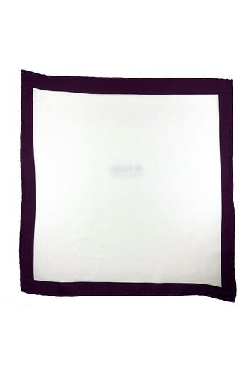 Kravatkolik White - Purple Plain Men's Pocket Handkerchief SPS651-129