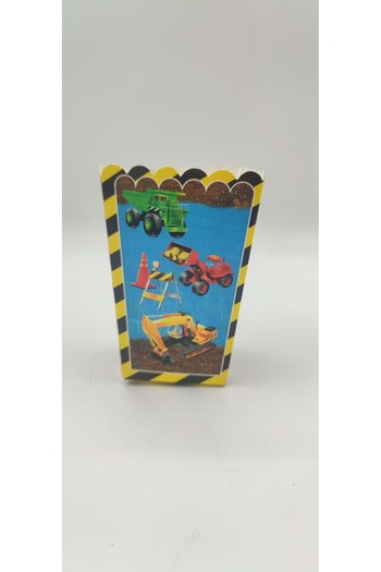 TURKUAZ PARTY Corn Box - 8 Pieces - Construction Cars - 15x15 Cm