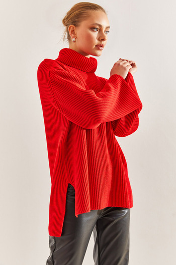 Bianco Lucci Women's Turtleneck Knitwear Sweater