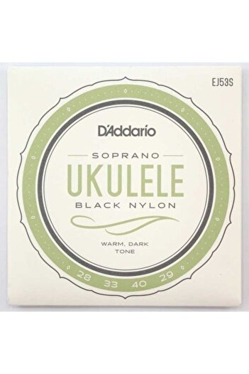 Daddario طقم القيثارة سوبرانو Ej53s سلك أسود