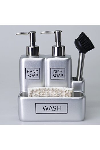 Selim Liberty Brushed Two Liquid Sponge Holder Ασημί