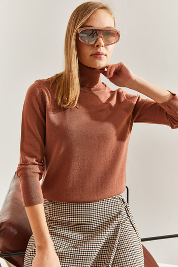 Bianco Lucci Women's Turtleneck Knitwear Sweater