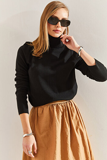 Bianco Lucci Women's Turtleneck Knitwear Sweater