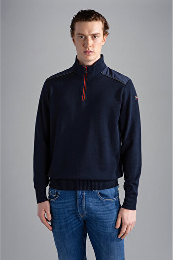 PAUL&SHARK MEN'S ZIPPED PULLOVER C.W. WOOL