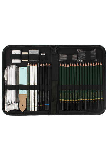 Keep Smiling 42 Piece Charcoal Sketch Set - SMTZ-0042