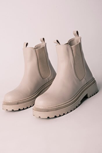 Lal Shoes & Bags Zeze Γυναικεία Καουτσούκ Λεπτομερείς Μπότες Nubuck-Cream
