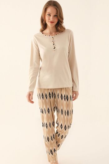 Pierre Cardin PİERRE CARDİN NEW SEASON LONG SLEEVE WOMEN'S PAJAMA SET WIDE SIZE OPTIONS V3