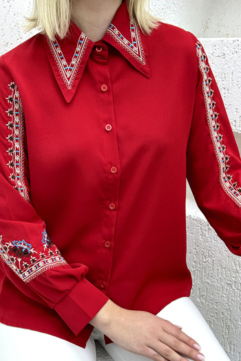 TRENDBUTİKOFFİCİAL Shirt Embroidery Collar