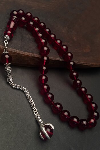 OTTOTESBİH Men's Red Fire Amber Rosary