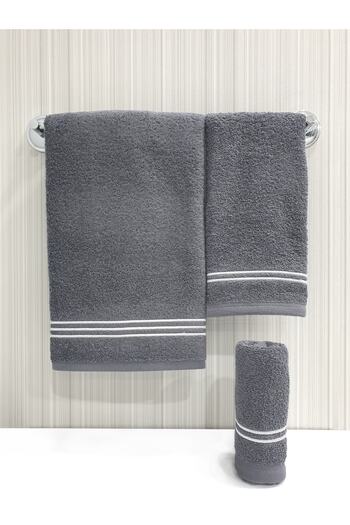 Tanem Home Line Pattern Embroidered 3 Piece Towel Set 30x50 / 40x60 / 50x90 Cm