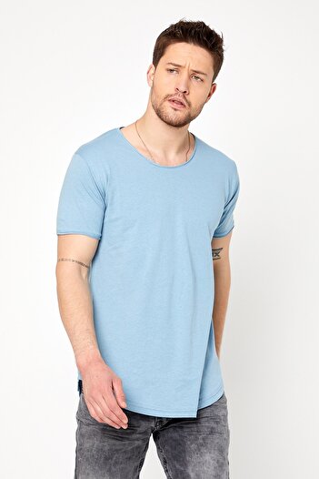 Tarz Cool Baby Boy Blue Oval Skirt Wide Collar 100% Cotton Short Sleeve T-Shirt