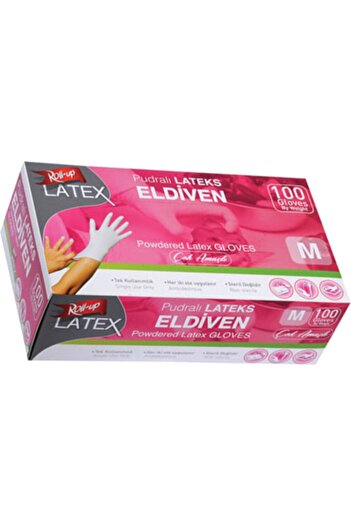 Roll-Up Balkans Health and Hygiene Products Roll Up Powdered Latex Gloves 100 pcs