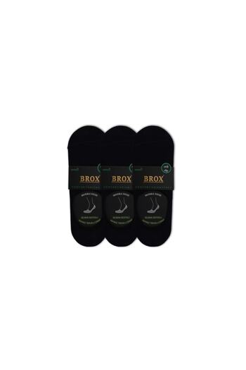 BROX Мъжки тъмносини бамбукови безшевни силиконови балерини, 3 броя