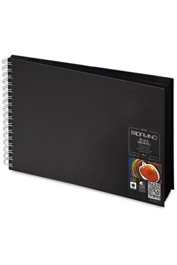 Fabriano Black Book : Black Leaf Drawing Notebook : A4 : 190 Gr : 40 Sheets