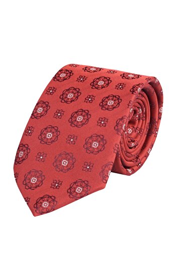 Esgue Patterned Tie Red