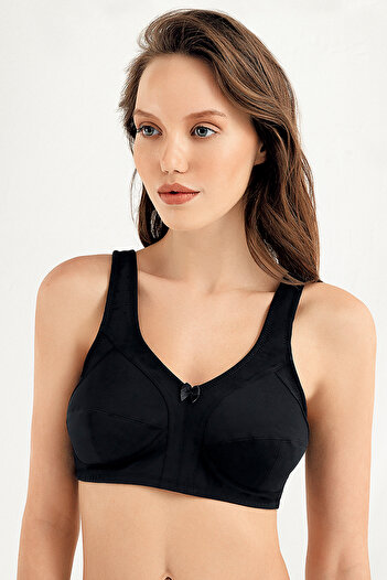 Şahinler Women's Black Thick Strap Supporting Bra M8010