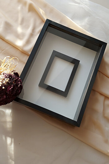 Verda Çerçeve 30x40 Cm Rose Storage Memory Frame with Photo Section-6 Cm Memory Frame Rose Box
