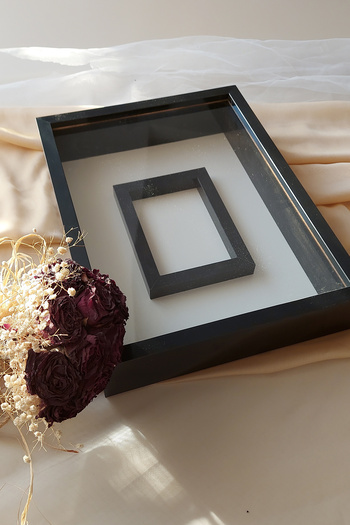 Verda Çerçeve 30x40 Cm Rose Storage Memory Frame with Photo Section-6 Cm Memory Frame Rose Box