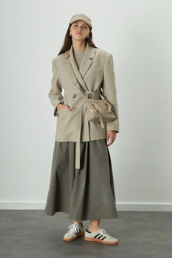 Manuka WOODY LEATHER BAG BEIGE