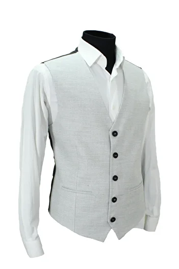 MENTOR REGALO Men's Vest V-Neck Light Gray 50609