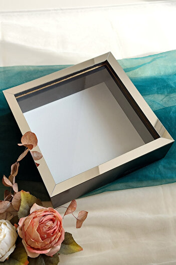 Verda Çerçeve 25x25 Cm Black-silver Deep Memory Frame-6 Cm Depth Memory Frame Rose Box!Hkm Commerce