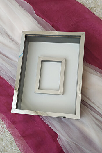 Verda Çerçeve 30x40 Cm Black-silver Photo Sectioned Rose Storage Memory Frame-6 Cm Memory Frame Rose Box