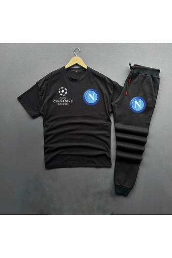 Pisa Art NAPLES CHAMPIONS LEAGUE T-SHIRT AND SLIM FIT ESEFMON SIX COMBINATION