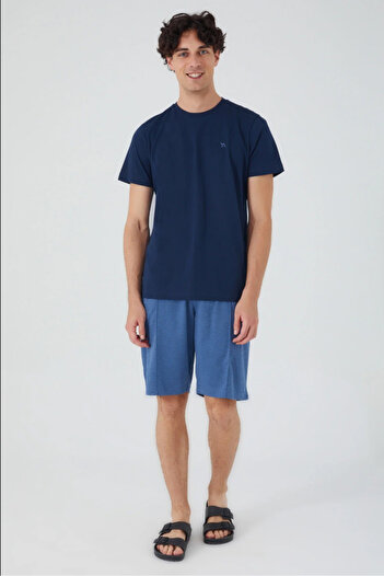 BSM Men's Pajama Set with Short Sleeve Shorts