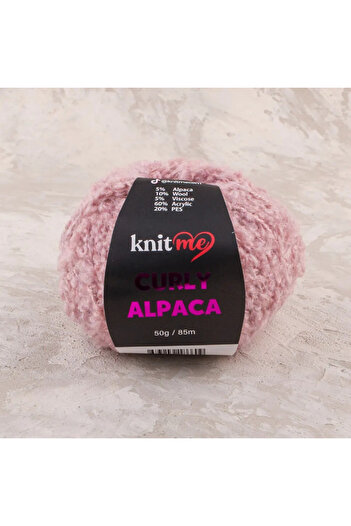 knitme Curly Alpaca - Μαλακό βελούδινο σχοινί με σγουρή υφή με μίξη από αλπακά και μαλλί