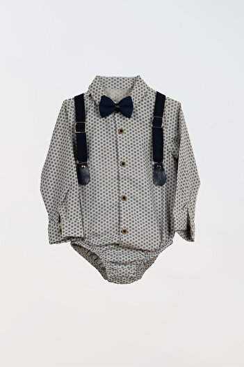 LULU Kids Boy's Suit with Bow Tie, Bodysuit Shirt and Slopet Model "Wind
