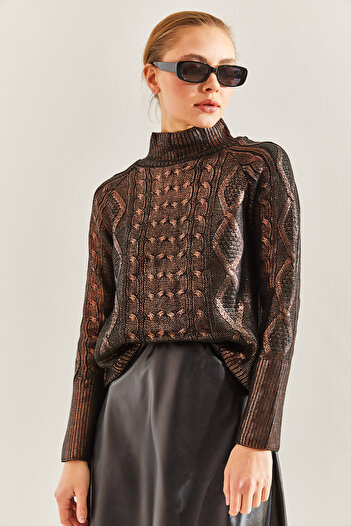 Bianco Lucci Women's Patterned Knitwear Sweater
