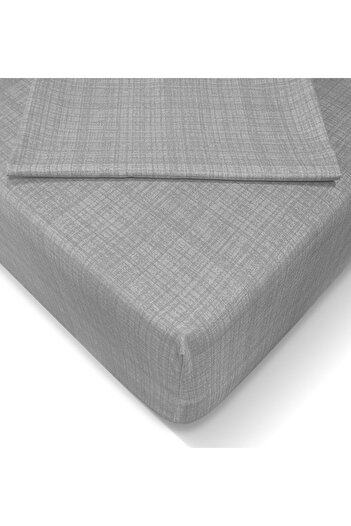 Özlü Fitted Elastic Double Sheet Set (160X200)-grey