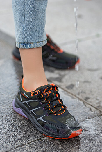 sandal spor Unisex Outdoor Reflektörlü Su Itici Spor Ayakkabı Ss001-0355 Haki-lila