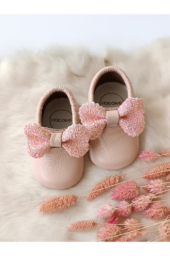Hodore Sofia Powder Genuine Leather Baby Loafers