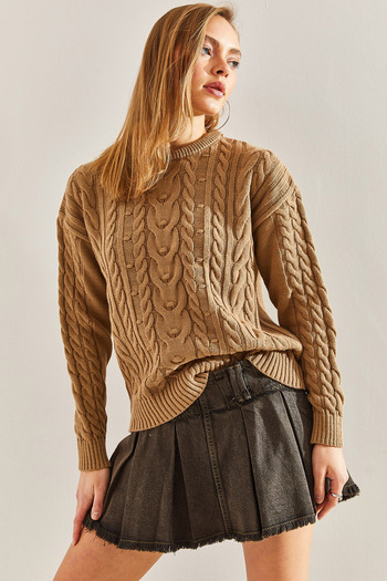 Bianco Lucci Women's Patterned Knitwear Sweater